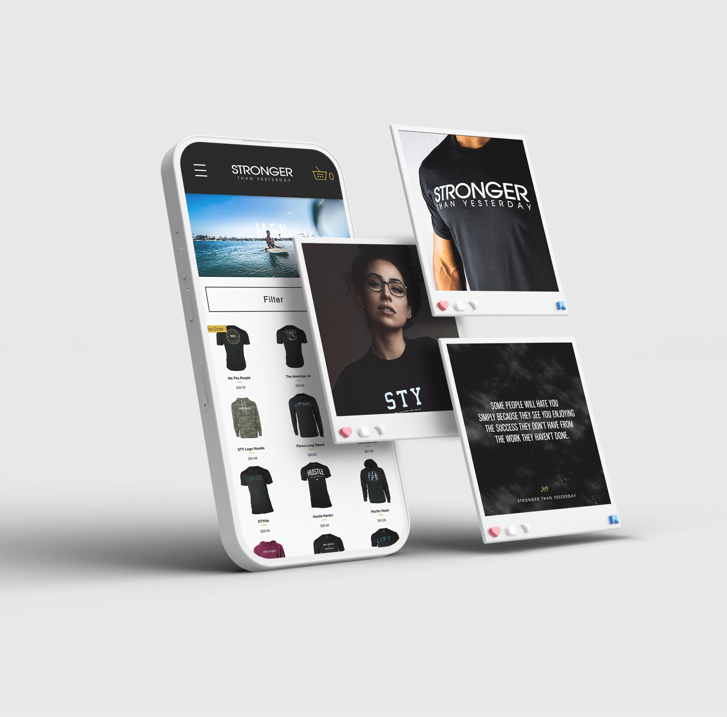 STY brand: website, storefront, and digital identity